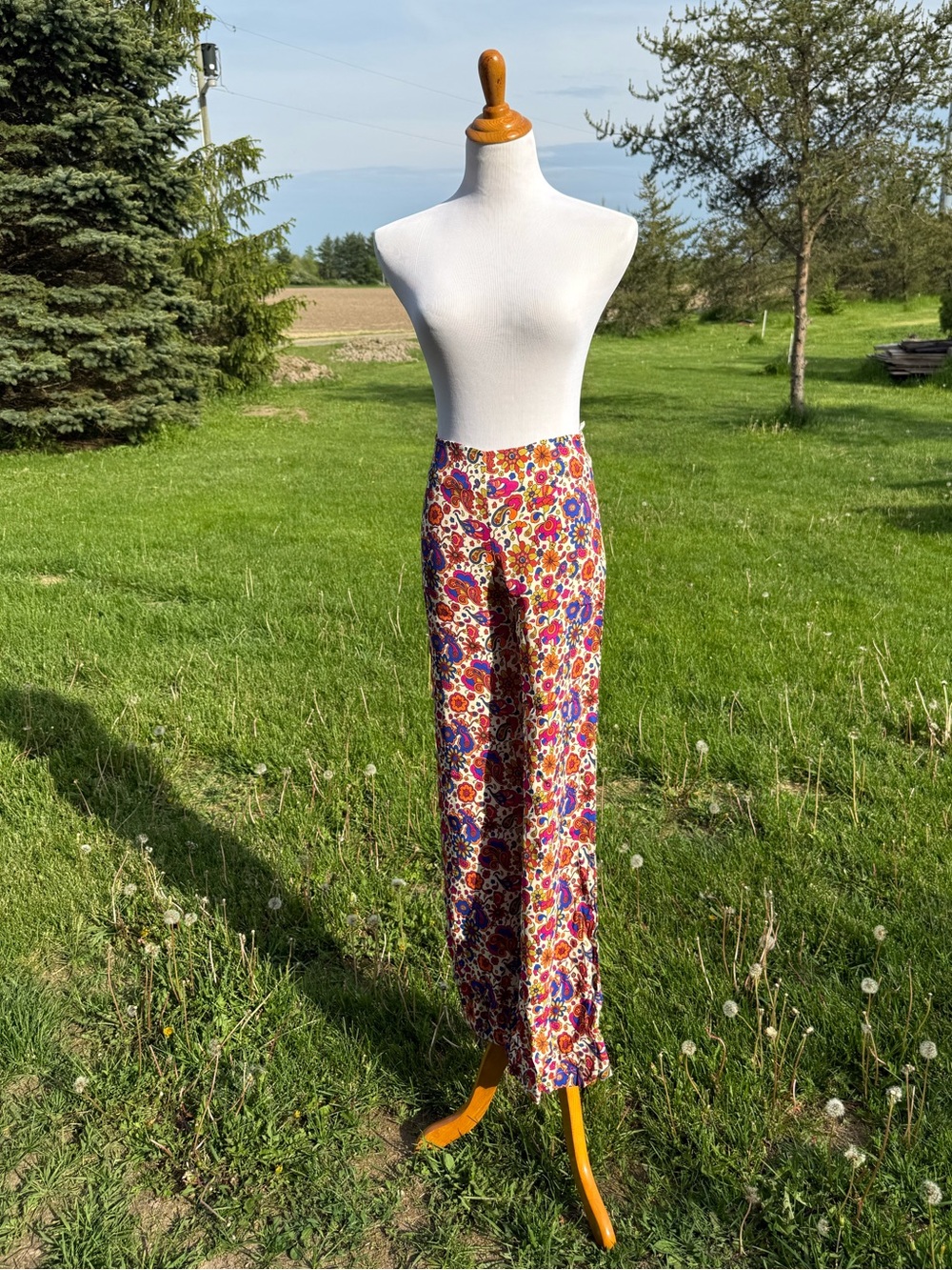 The Hippy Shake - Rosalyn Cream Floral Wide-Leg Women's Pants - Multicolor